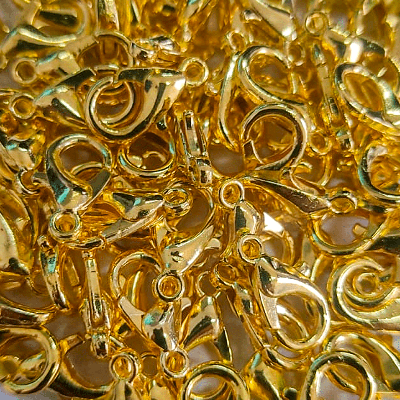 Mosquetão de Metal - Dourado - 12mm - C/100und - Ref GFP-002-12-OU