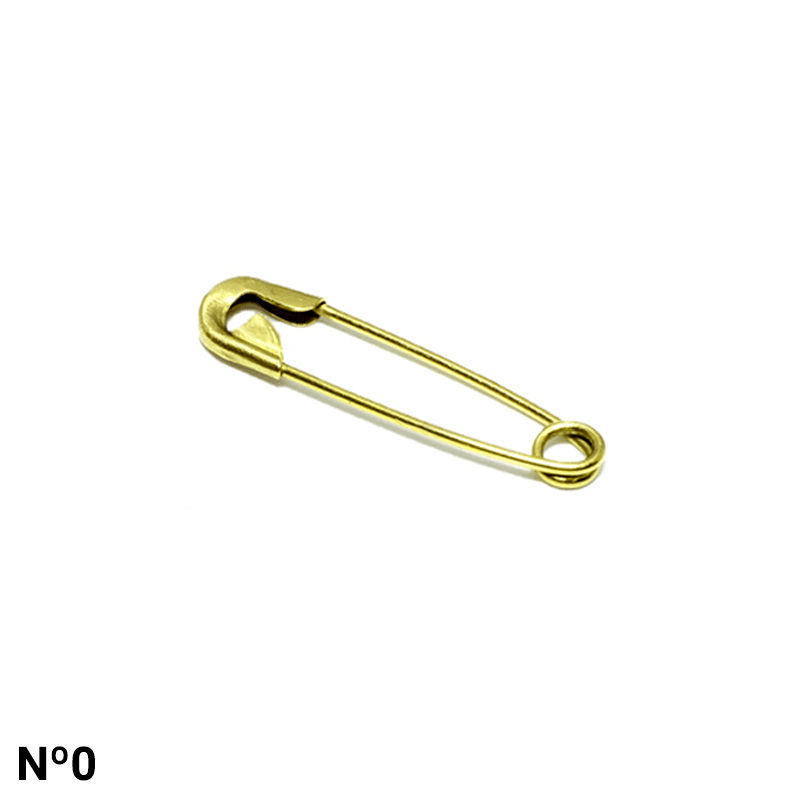 Alfinete de Segurança - Dourado - Nº0 - 2,7cm - C/100und