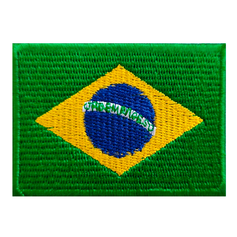Etiqueta de Tecido - Termocolante - Bandeira do Brasil - 52x74mm - C/10und