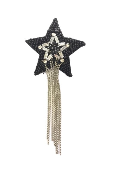 Aplique Estrela Negra - Com corrente