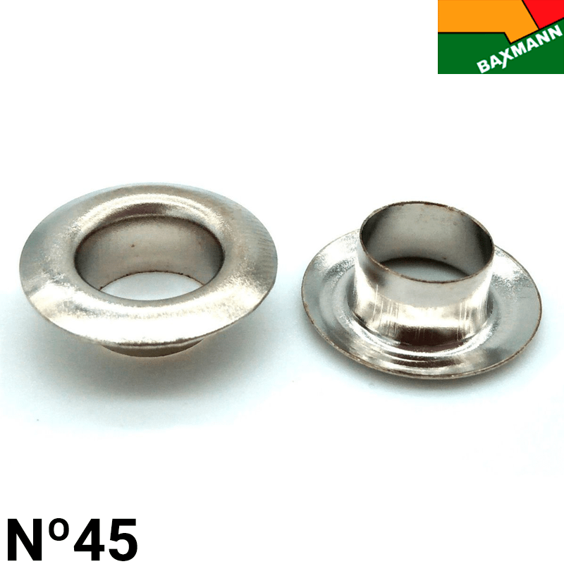 Ilhós de Alumínio - Braxmann - Nº45 - Niquelado Prata - C/1000und