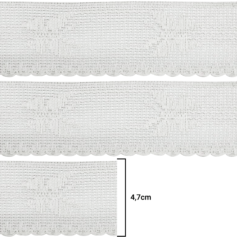 Renda de Algodão - Branca - 4,7cm - C/30M - ReF F027.1