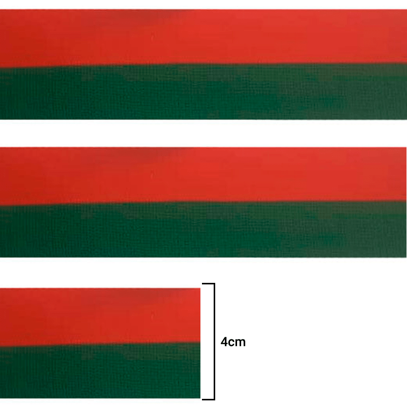Retilínea - Verde e Vermelho - 4cm - Vendido no metro