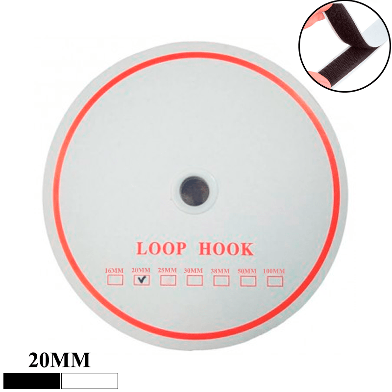 Fecho de Contato - Adesivo - Colante - Loop Hook - 20mm - C/25m - Ref RO.150061