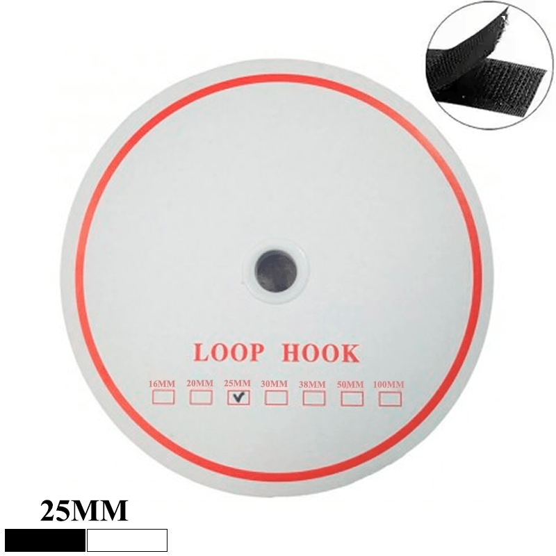 Fecho Auto-Adesivo - Loop Hook - 25mm - C/25m