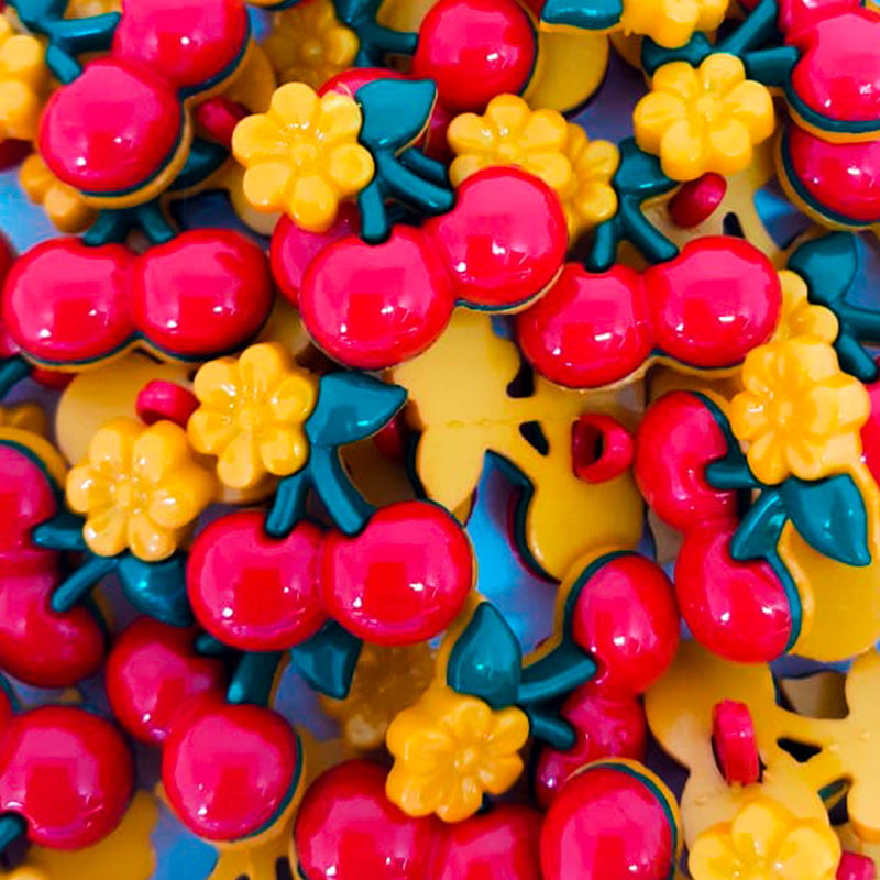 Botão Infantil - Cereja - /50und 