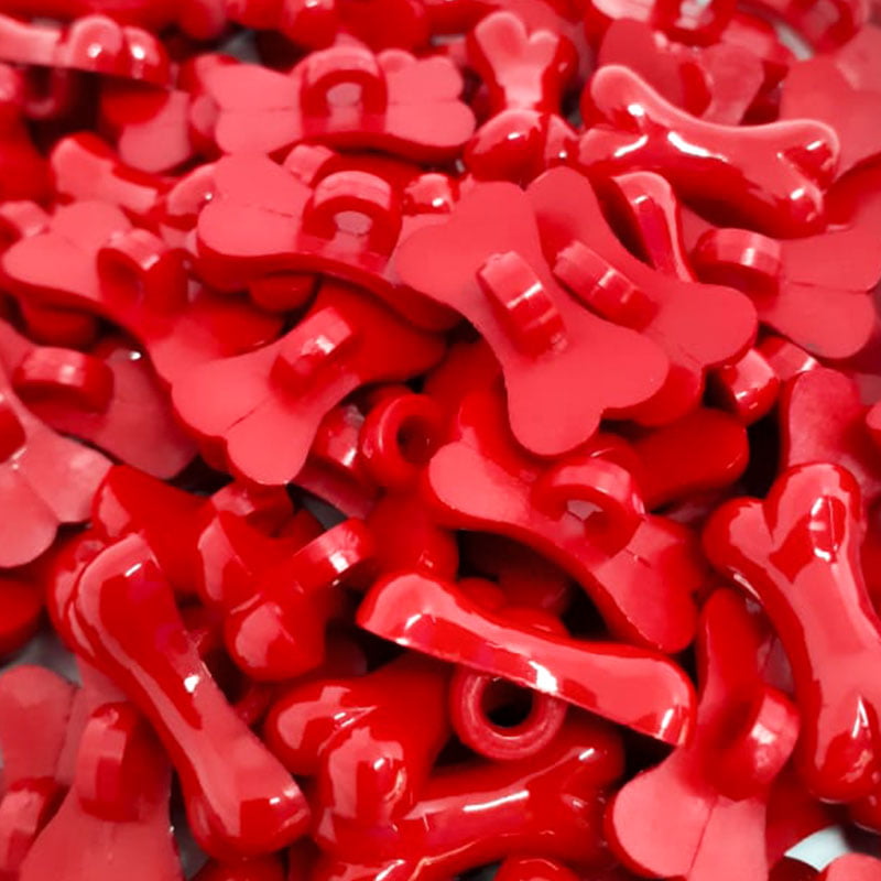 Botão Infantil - Osso Vermelho - 20,32 mm - c/50und