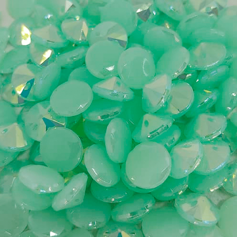 Botão Acrílico - Modinha - Diamante - Verde Claro - Tam 18"/11,43mm - C/50und - Cód BTV2010-10385