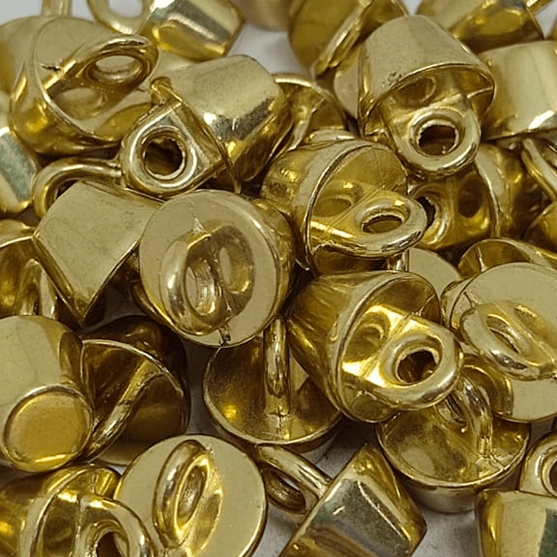 Botão Metal Pezinho - Modinha - Sino - Dourado - Tam 14"/8,89mm - C/50und - Cód PMT14450