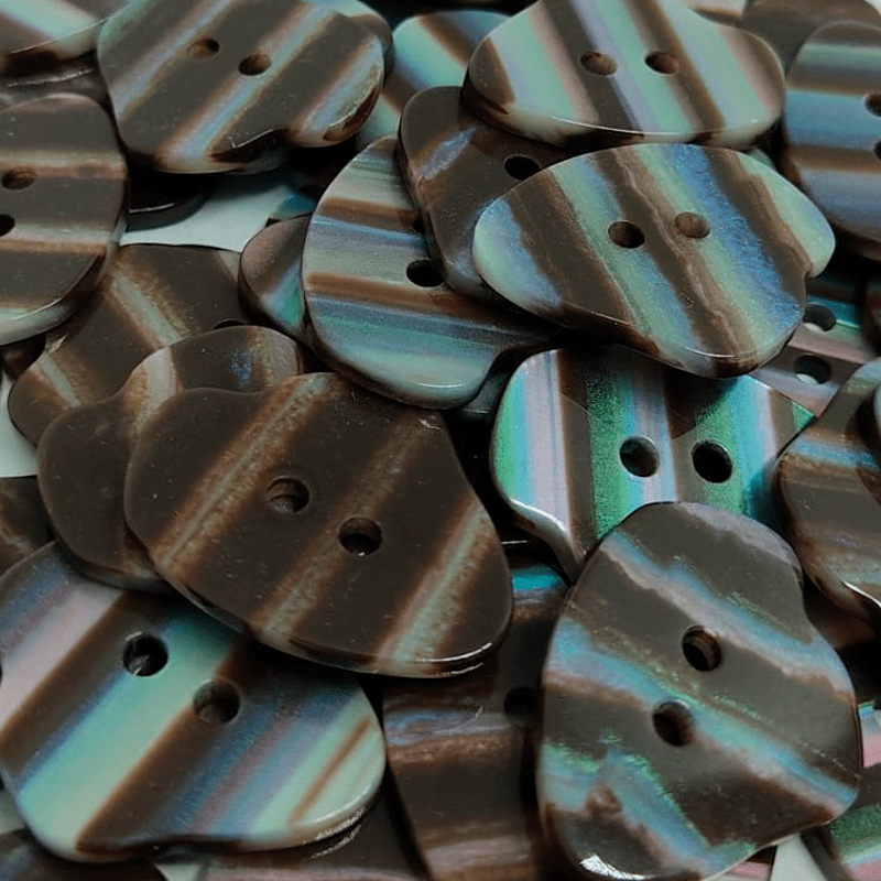 Botão Poliéster - Modinha - Formato Pedra - Multicolor - 2 furos - Tam 48"/30,48mm - C/50und - Cód PL482720
