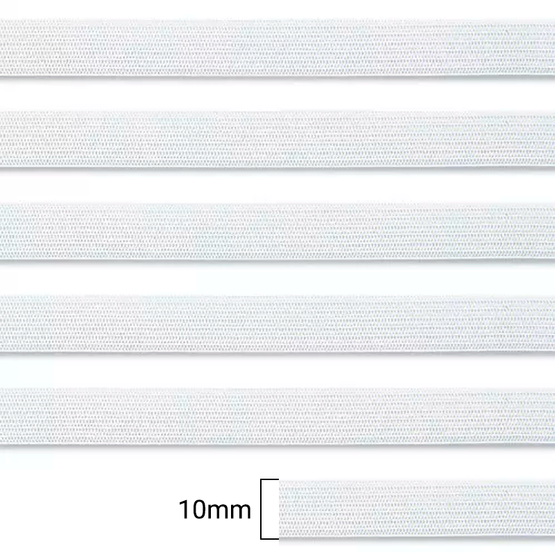 Elástico Chato Enfestado - NIK - Branco - 10mm - C/2.500M