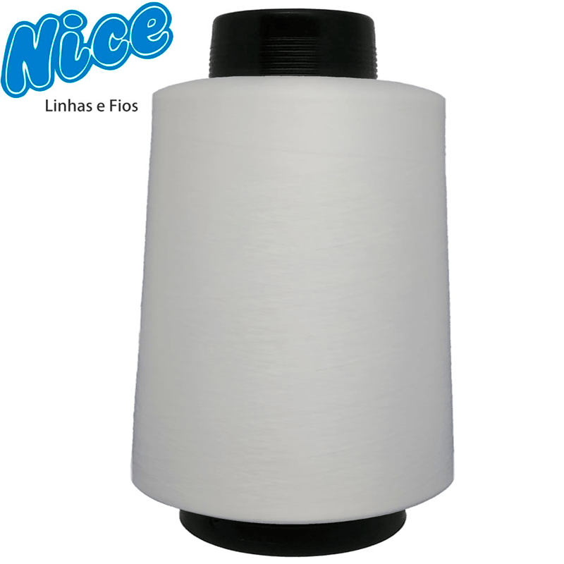 Fio Para Overlock Branco - NICE - 100% Poliéster Texturizado - Cone Com 1KG