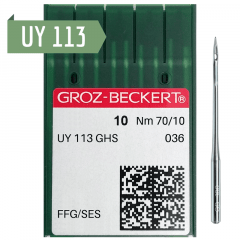 Agulha de Máquina Industrial - Groz Beckert - UY 113 GHS - Elástiqueira - C/10und