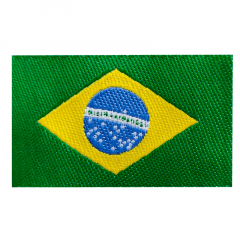 Etiqueta de Tecido Bordada - Bandeira do Brasil - 25x40mm - C/100und