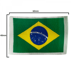Etiqueta de Tecido Bordada - Bandeira do Brasil - 40x60mm - C/1und