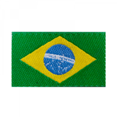 Etiqueta de Tecido - Termocolante - Bandeira do Brasil - 20x33mm - C/100und