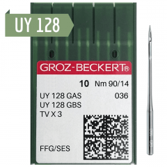 Agulha de Máquina Industrial - Groz Beckert - UY128 - Pespontadeira/Galoneira - C/10und