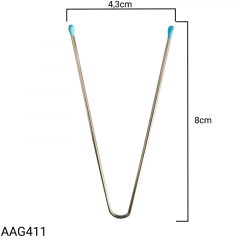 Arco em V - Ponta Azul - 100% Inox - 8cm - V20 - Cód AAg411