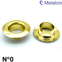 Ilhós de Ferro - Metalcin - Nº0 - Latonado Dourado - C/1000und 