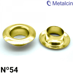 Ilhós de Latão - Metalcin - Nº54 - Latonado Dourado - C/1000und