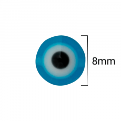 Miçanga - Olho Grego Colorido - Cores Sortidas - 8mm - C/100und - Cód RO-150605