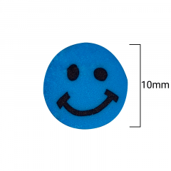 Miçanga Circular Emborrachada - Smile Face - Cores Sortidas - 10mm - C/100und - Cód RO.29901003