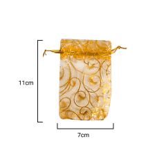 Saco de Organza - Estampa Dourada - 7x11cm - C/20und 