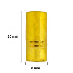 Ponteira Cilindro - Dourada - 20mm - C/100und