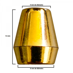Ponteira Afunilada - Dourado - 12mm - C/100und - Cód MSO-017