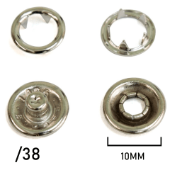 Botão de Pressão - Eberle - Latão - 10mm - C/200und - Ref: 100/38 - Cód: BT7.100.38.L