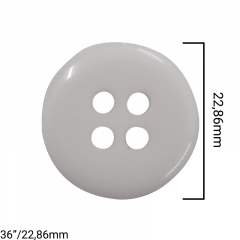 Botão de Poliéster - Branco - 4 Furos - C/144und - Cód 01485