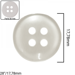 Botão de Poliéster Perolado - 4 furos - C/144und - Cód 24401