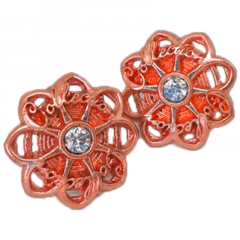 Botão de flor c/ pedraria - Ferro - Tam 34" / 21,59 mm -  pct c/10und