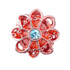 Botão de flor c/ pedraria - Ferro - Tam 34" / 21,59 mm -  pct c/10und