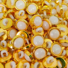 Botão Abs Pezinho - Dourado com Pérola - Modinha - 16"/10,16mm - C/144und