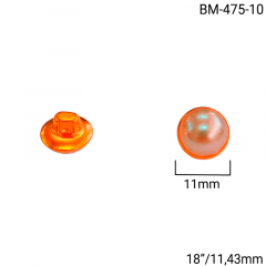 Botão ABS Pezinho - Modinha - Dourado C/Pérola - Tam 18"/11,43mm - C/100und - Cód BM-475-10