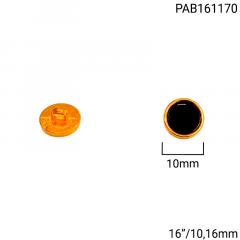 Botão Abs Pezinho - Modinha - Dourado C/Preto - Tam 16"/10,16mm - C/144und - Cód PAB161170