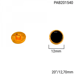 Botão Abs Pezinho - Modinha - Dourado C/Preto - Tam 20"/12,70mm - C/144und - Cód PAB201540