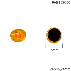 Botão Abs Pezinho - Modinha - Dourado C/Preto - Tam 24"/15,24mm - C/144und - Cód PAB152060