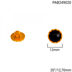 Botão Abs Pezinho - Modinha - Dourado C/Preto - Tam 20"/12,70mm - C/144und - Cód PAB249020