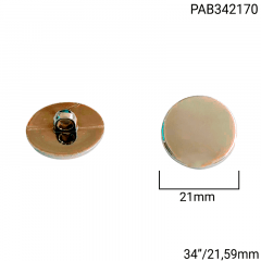 Botão Abs Pezinho - Prata - Tam 34"/21,59mm - C/200und - Cód PAB342170