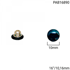 Botão Abs Pezinho - Modinha - Prata C/Azul Cromado - Tam 16"/10,16mm - C/100und - Cód PAB16890