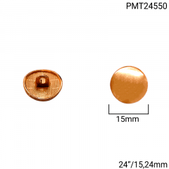 Botão Pezinho Metal - Modinha - Abaulado - Dourado - Tam 24"/15,25mm - C/10und - Cód PMT24550