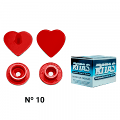 Botão de Pressão - Ritas - Coração - Nº10 - 10mm - C/200und 