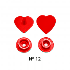 Botão de Pressão - Ritas - Coração - Nº12 - 12mm - C/50und  