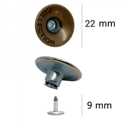 Botão Flexível Vazado - Ferro - 22mm - C/250und