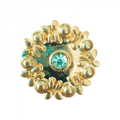 Botão Flor dourado c/pedra - Ferro - Tam 30" - 19,05MM - Pct c/10und