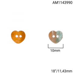Botão Abs - Modinha - Coração Madrepérola - 2 Furos - Tam 18"/11,43mm - C/100und - Cód AM1143990