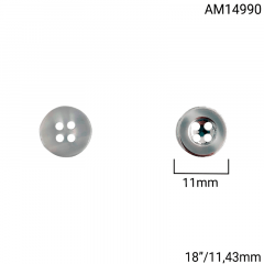 Botão Abs - Modinha - Bordas Peroladas - Prata - 4 furos - Tam 18"/11,43mm - C/100und - Cód AM14990