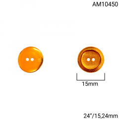 Botão Abs - Modinha - Bordas Trabalhadas - Dourado - 2 furos - Tam 24"/15,24mm - C/100und - CÓD AM10450